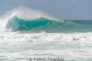 Big wave action.  Pipeline, North Shore, Oahu. by Patrick Reardon 